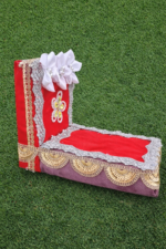 Handmade Laddu Gopal Bistar | Designer Kanha Ji Bed | Velvet Decorative Shayan Aasan with Lace & Flower Work (Multiple Colors Available) - Image 2