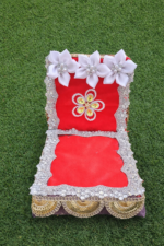 Handmade Laddu Gopal Bistar | Designer Kanha Ji Bed | Velvet Decorative Shayan Aasan with Lace & Flower Work (Multiple Colors Available)