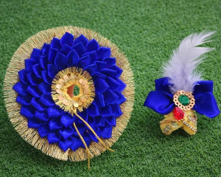 Laddu Gopal blue dress with mukut complete set size 1 to 6