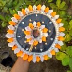 Laddu Gopal Designer Dress Set Black Orange Size 1-6 | Handmade Kanha Ji Poshak with Mukut, Bansuri & Dhoti | Premium Bal Gopal Dress Set - Image 2