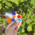 Premium Handmade Laddu Gopal Floral Dress Set with Feather & Stone Work (Size 1-6) – Multicolor Designer Poshak for Bal Gopal / Krishna Ji - Image 3