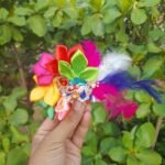 Premium Handmade Laddu Gopal Floral Dress Set with Feather & Stone Work (Size 1-6) – Multicolor Designer Poshak for Bal Gopal / Krishna Ji - Image 2