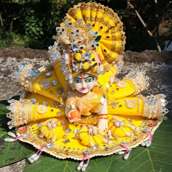 Laddu Gopal Yellow Dress (Size 1 to 6) | Handmade Designer Poshak | Premium Quality