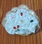 Premium White Laddu Gopal Dress with Mukut | Handmade Stone Work Kanha Ji Poshak | Designer Bal Gopal Vastra for Size 1 to 6 | Nayahe - Image 4