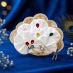 Premium White Laddu Gopal Dress with Mukut | Handmade Stone Work Kanha Ji Poshak | Designer Bal Gopal Vastra for Size 1 to 6 | Nayahe - Image 3