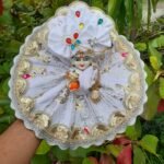 Premium White Laddu Gopal Dress with Mukut | Handmade Stone Work Kanha Ji Poshak | Designer Bal Gopal Vastra for Size 1 to 6 | Nayahe