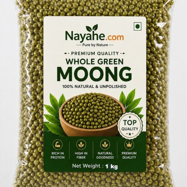 Premium Whole Green Moong (Sabut Moong) 1 Kg | 100% Natural, Unpolished & High Protein | Rich in Fiber
